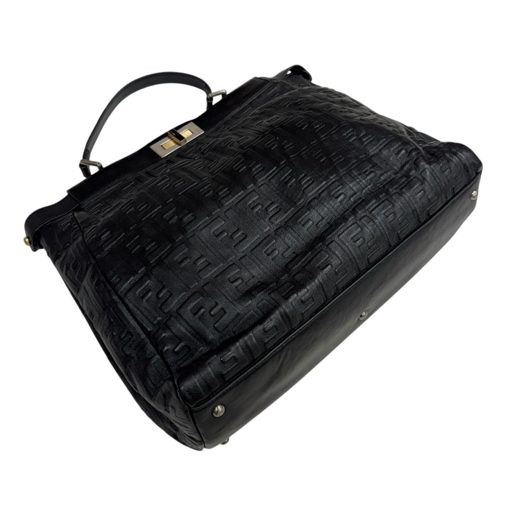Fendi Peekaboo Large Black Satchel Tote Leather Shoulder Hand Business Handle - Picture 3 of 16
